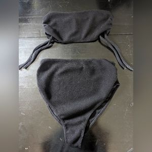 Boohoo Black High Waisted Bikini Swimsuit